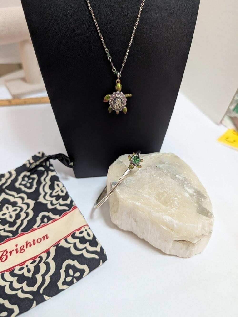 Brighton Sea Turtle Pendant Necklace Bracelet non-match SET Enamel Crystals